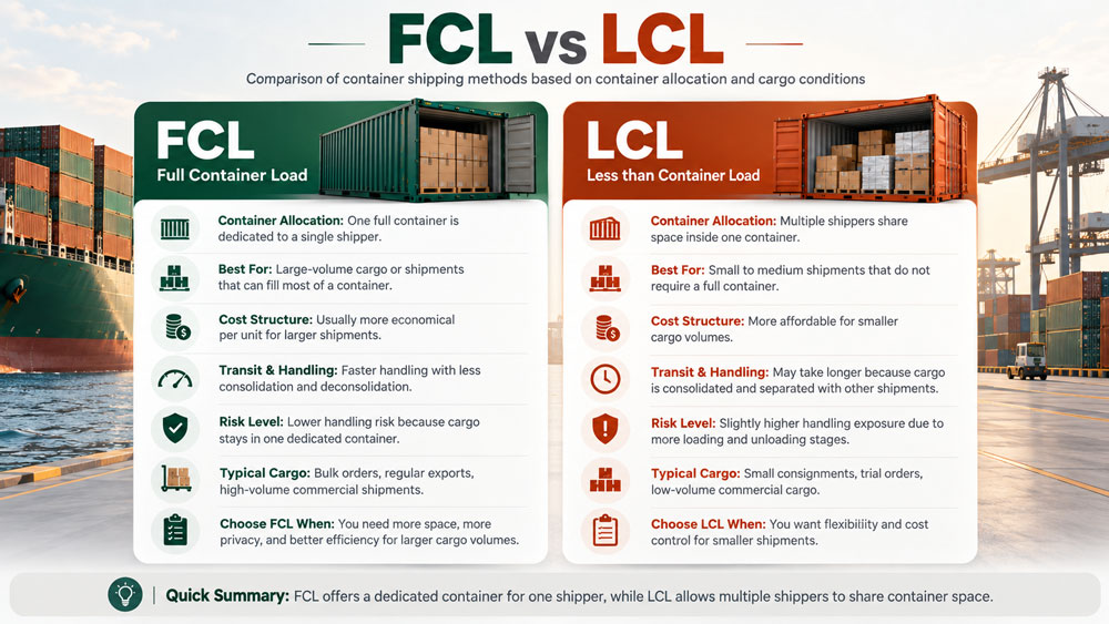 FCL vs LCL comparison infographic